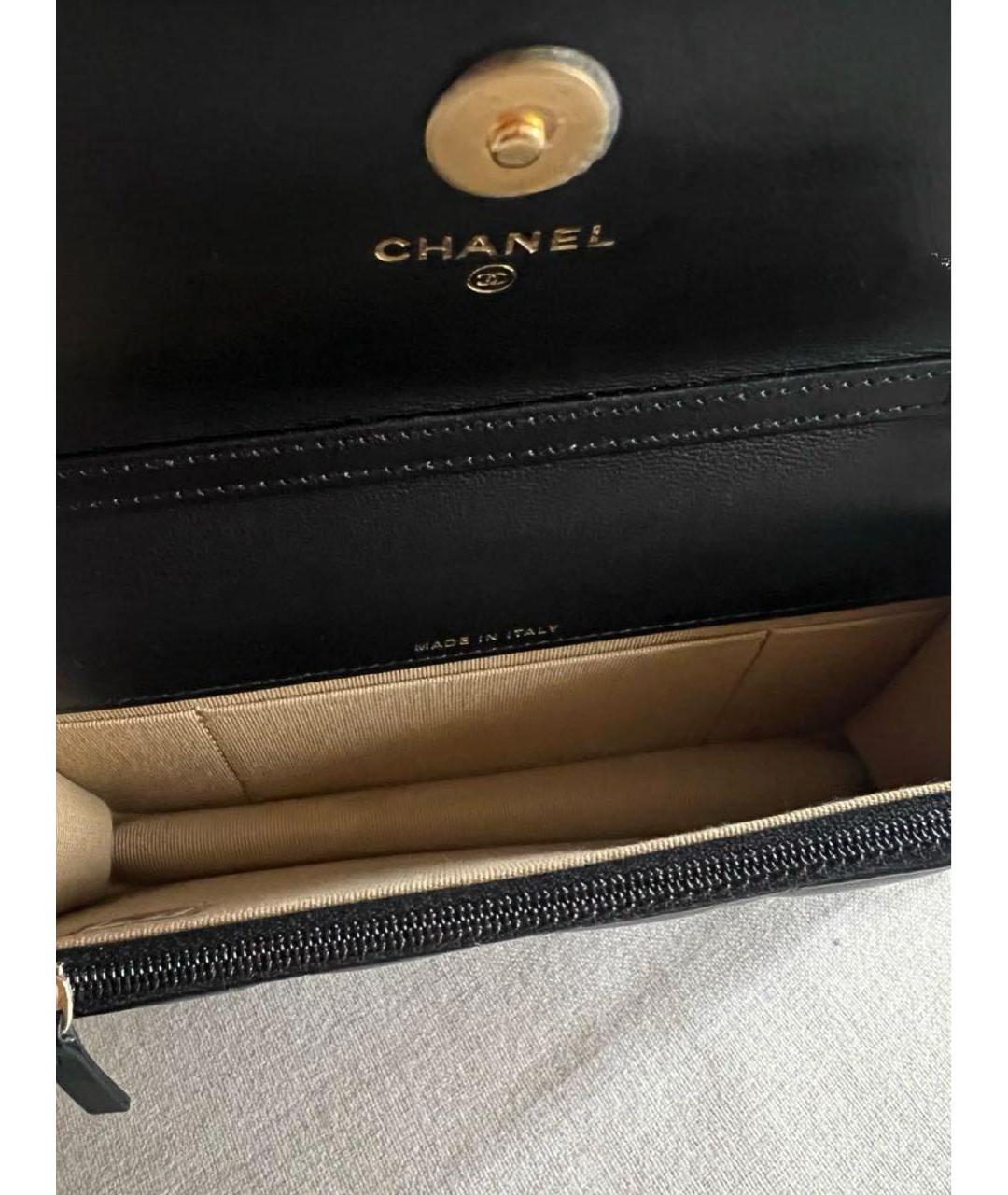 CHANEL Черная кожаная сумка через плечо, фото 4