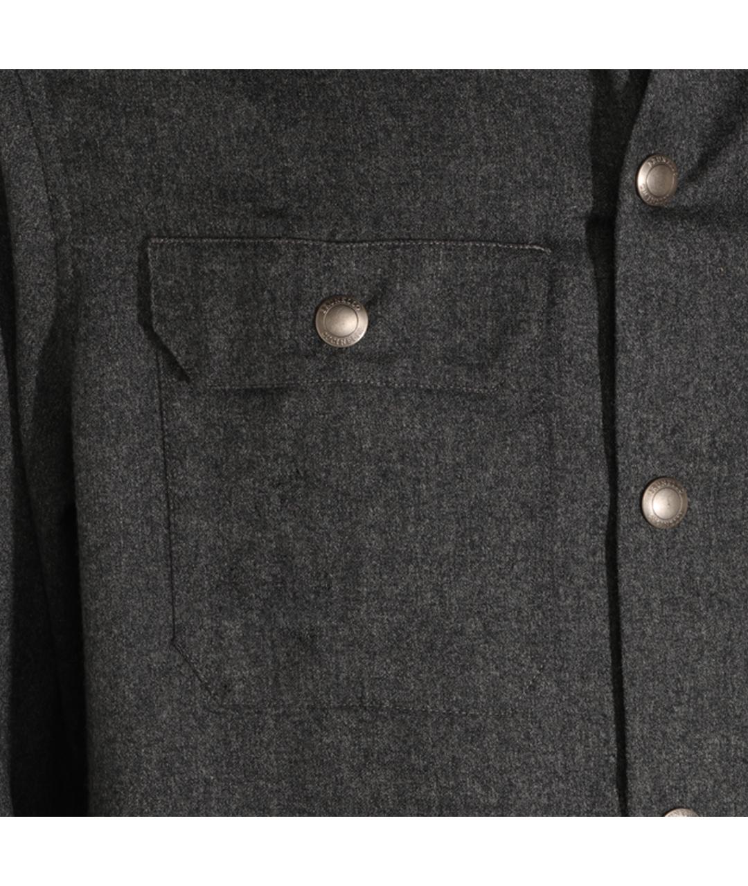 BRUNELLO CUCINELLI Антрацитовая шерстяная кэжуал рубашка, фото 3