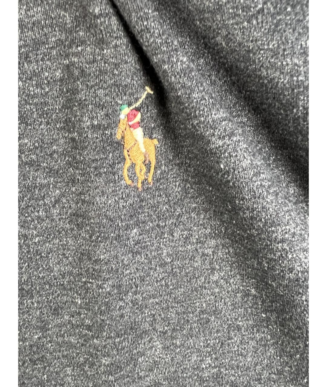 POLO RALPH LAUREN Серая хлопковая футболка, фото 2
