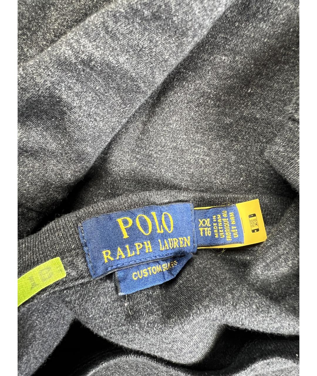 POLO RALPH LAUREN Серая хлопковая футболка, фото 3