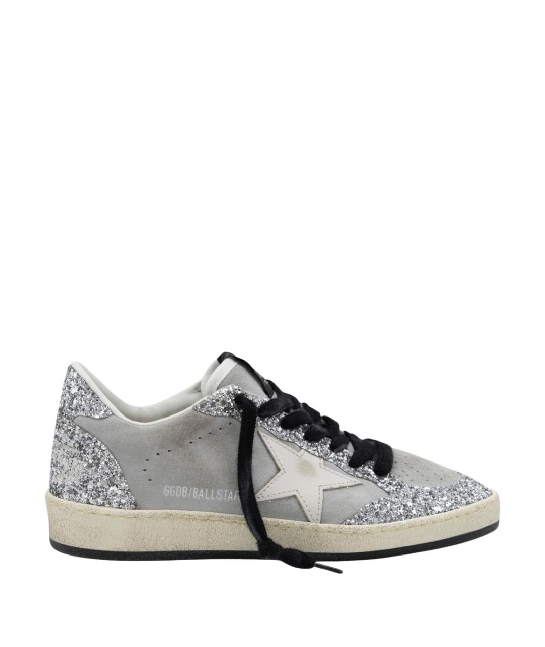GOLDEN GOOSE Серебряные кожаные кроссовки, фото 1