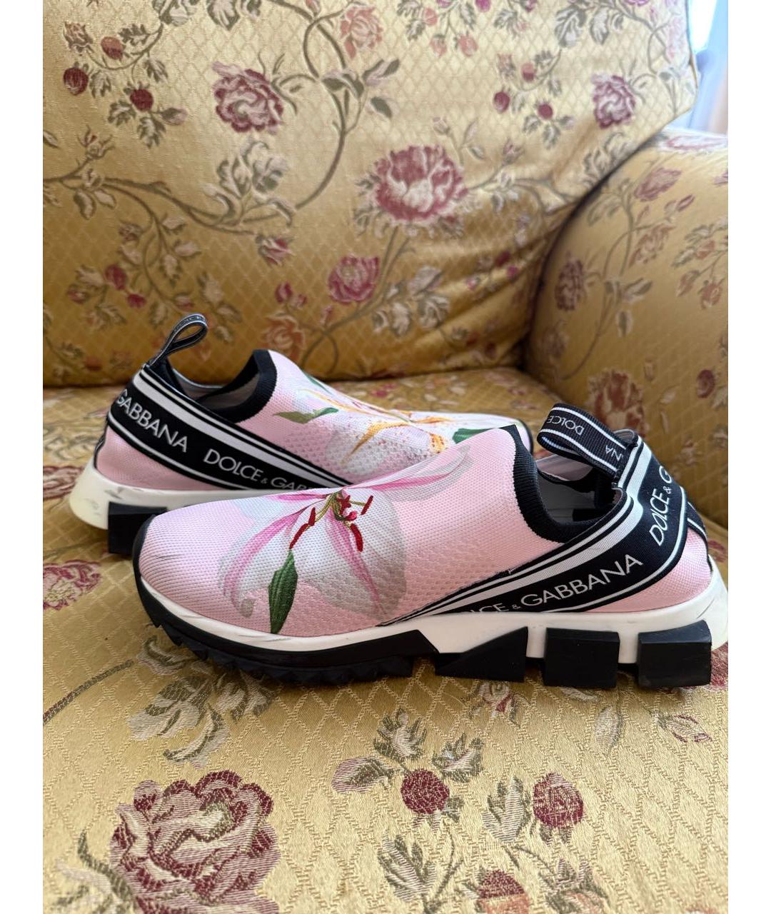 DOLCE&GABBANA Розовые кроссовки, фото 4