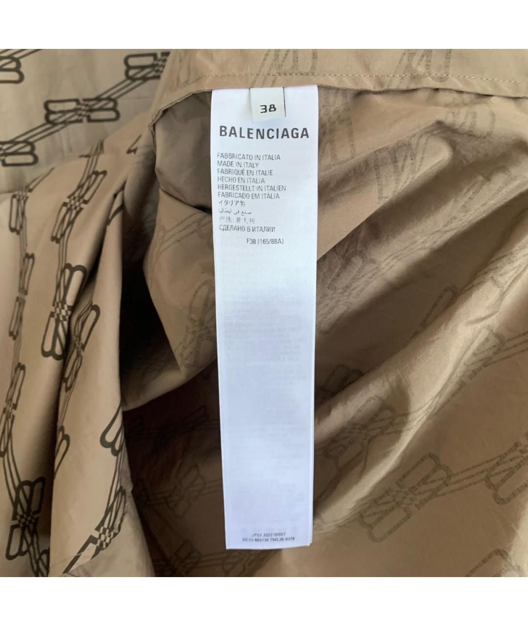 BALENCIAGA Бежевая хлопковая кэжуал рубашка, фото 6