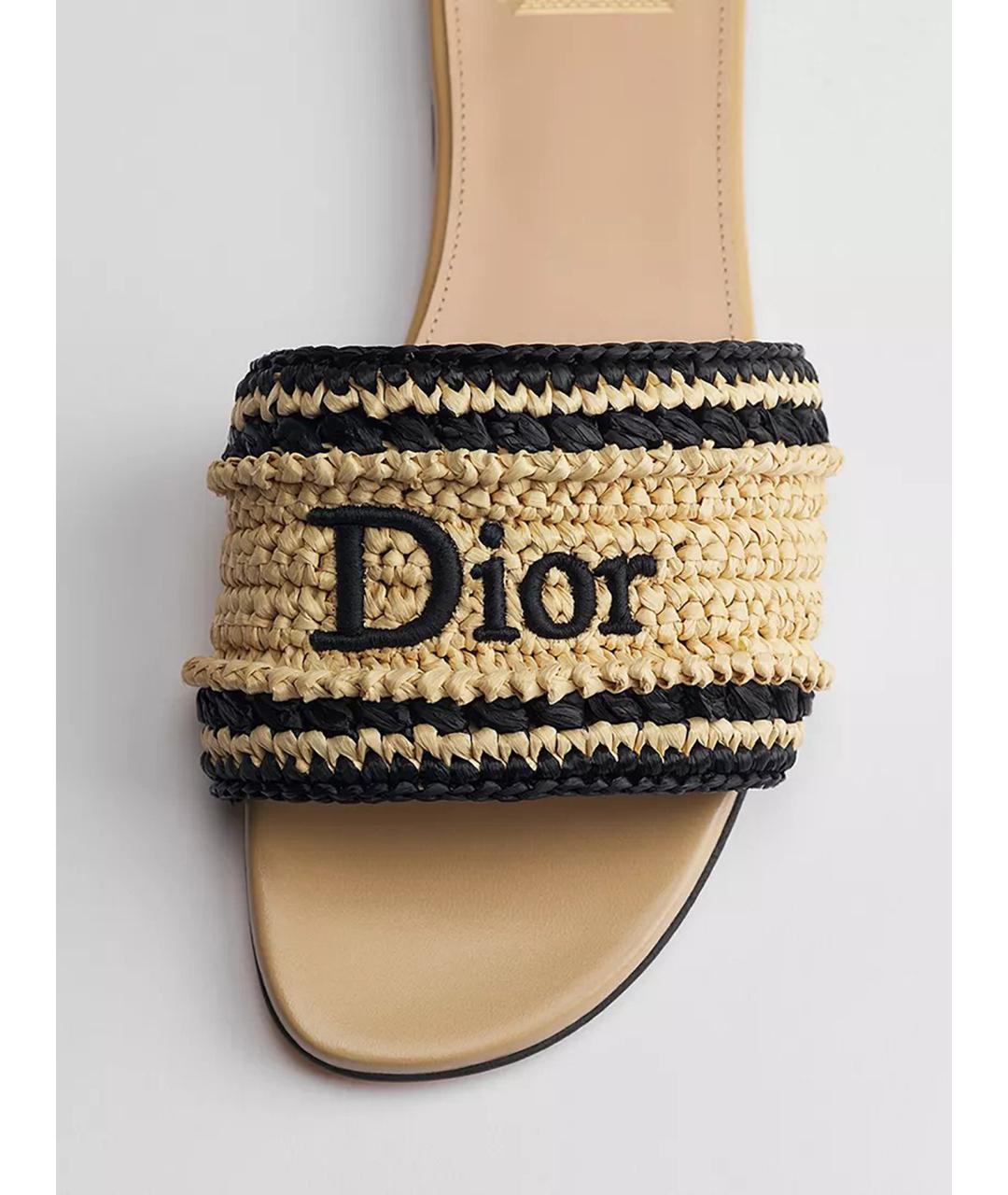 CHRISTIAN DIOR Бежевые шлепанцы, фото 3