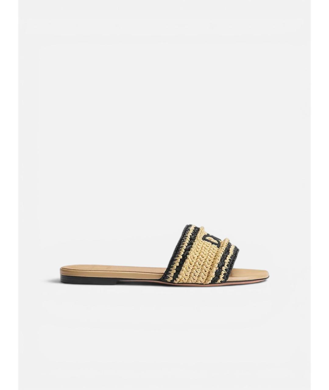 CHRISTIAN DIOR Бежевые шлепанцы, фото 4