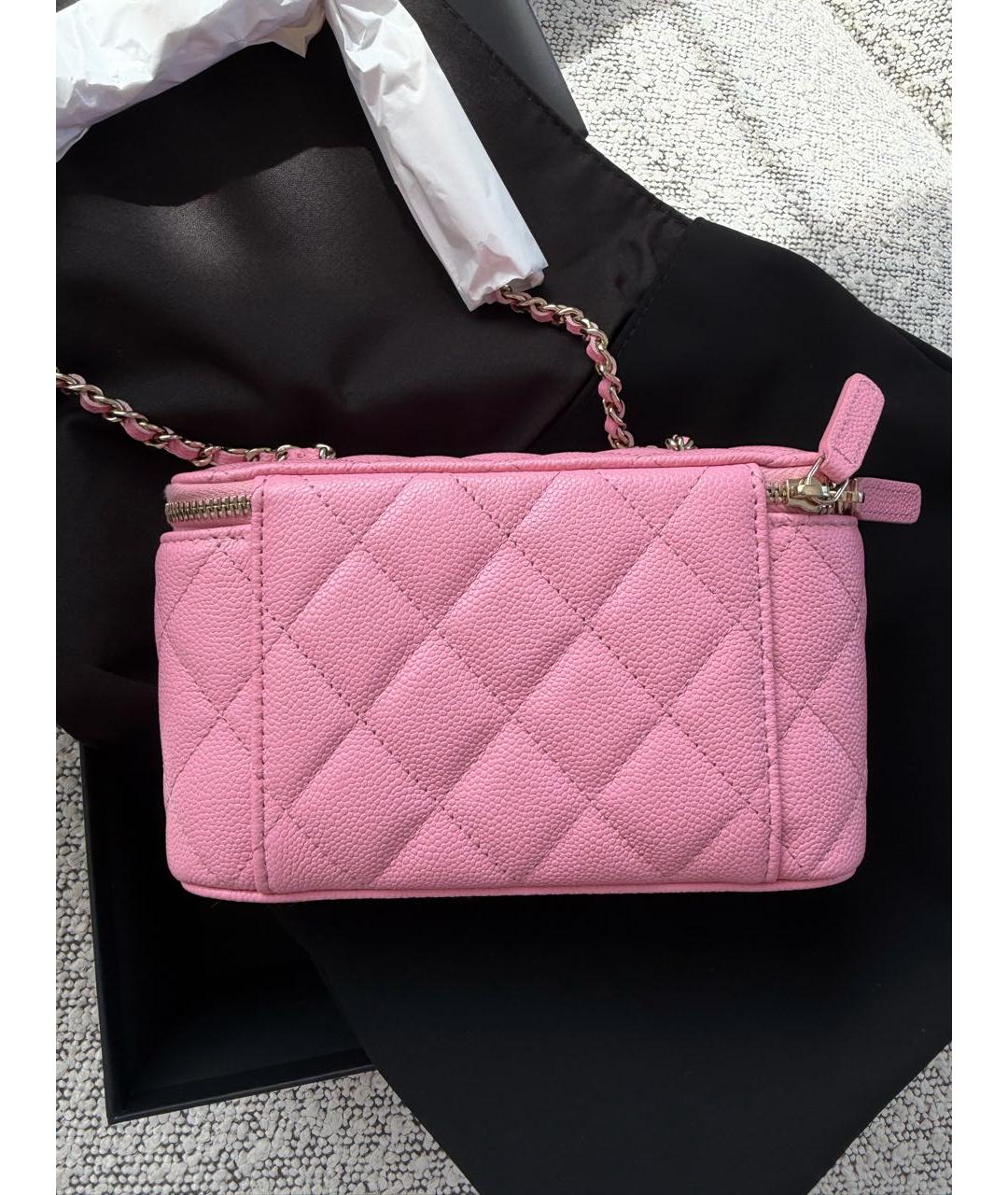 CHANEL Розовая кожаная сумка через плечо, фото 4