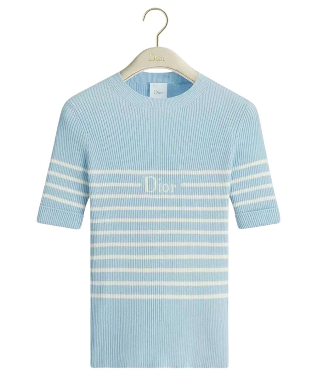 CHRISTIAN DIOR Голубой хлопковый джемпер / свитер, фото 1