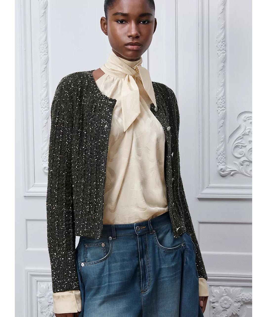 CHRISTIAN DIOR Мульти твидовый кардиган, фото 3