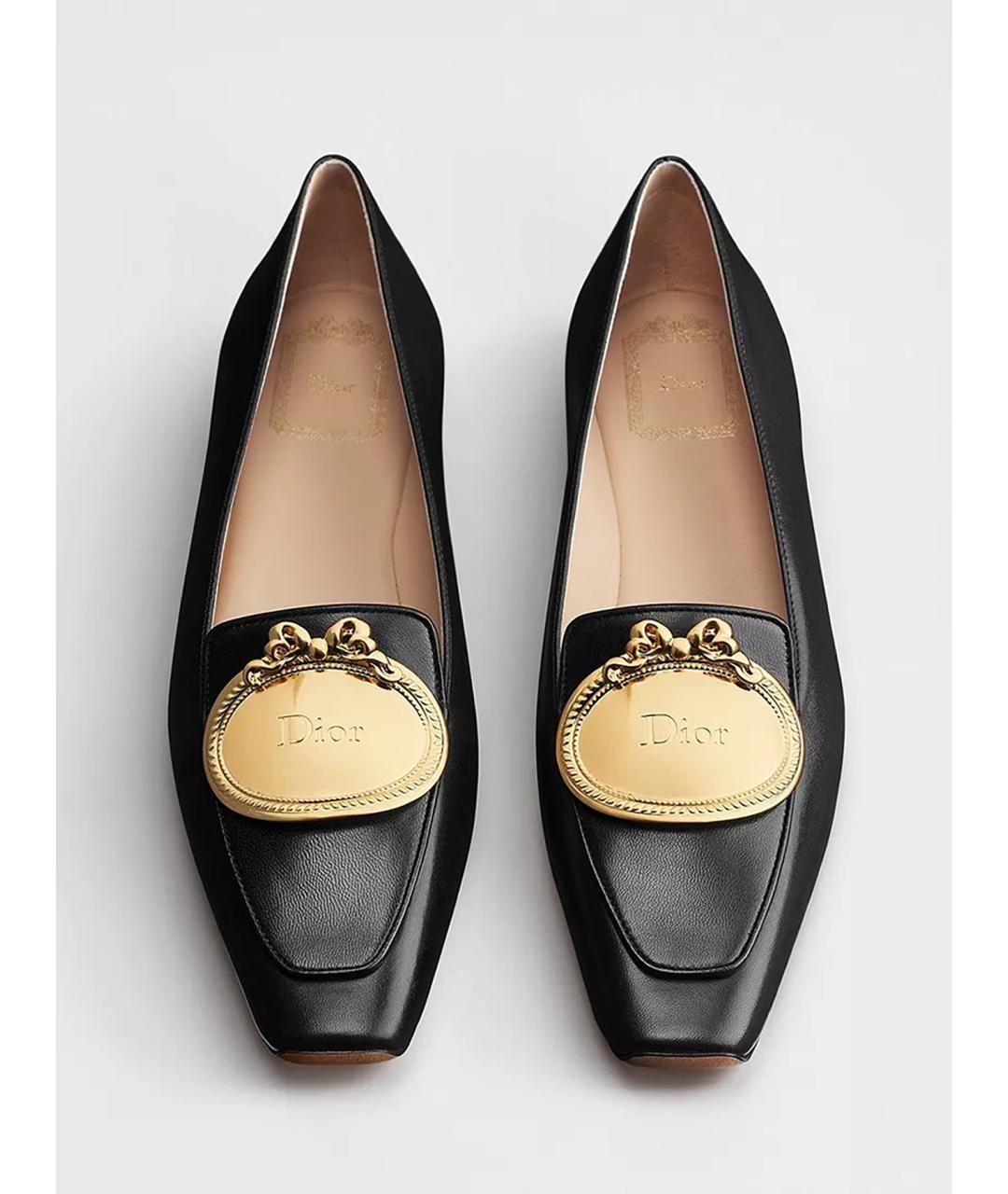 CHRISTIAN DIOR Черные кожаные лоферы, фото 2