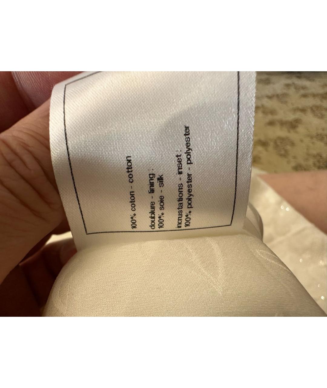 CHANEL Белое хлопковое коктейльное платье, фото 8