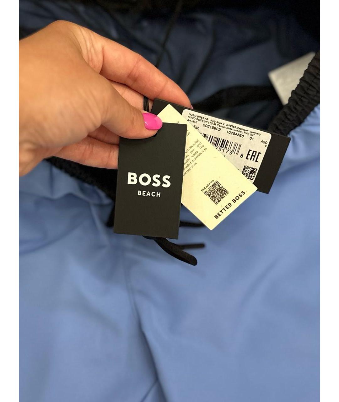 HUGO BOSS Синие полиэстеровые шорты, фото 6