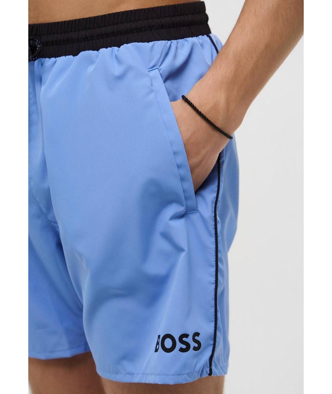 HUGO BOSS Синие полиэстеровые шорты, фото 4