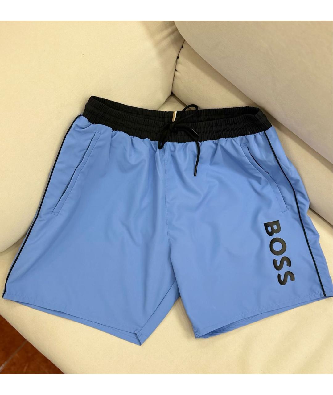 HUGO BOSS Синие полиэстеровые шорты, фото 7