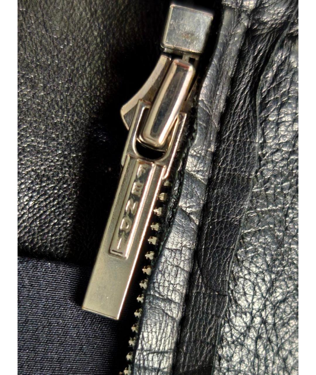 FENDI Черная кожаная куртка, фото 5