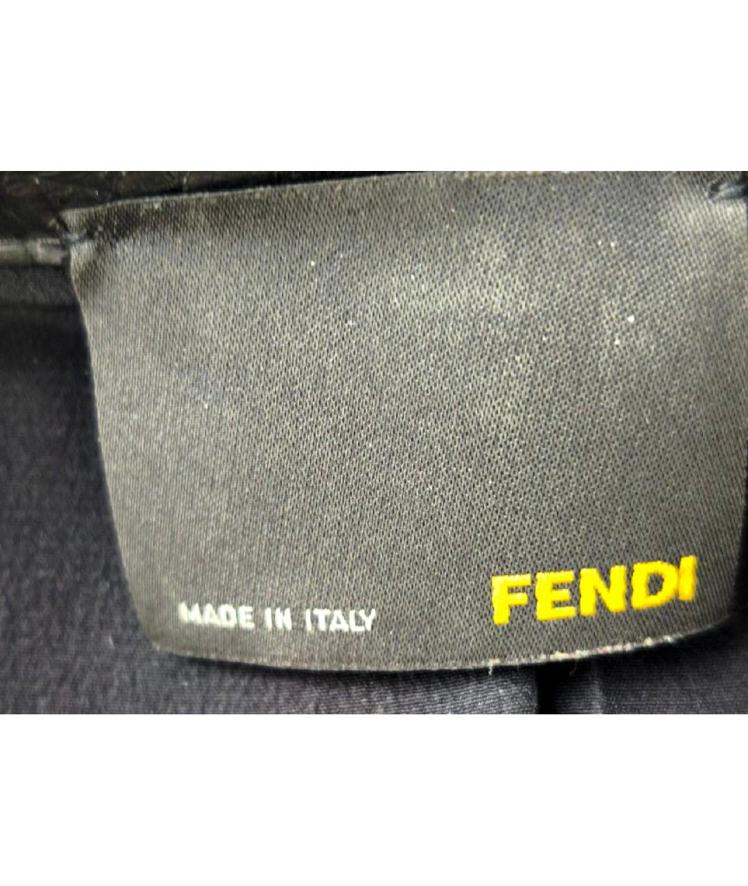 FENDI Черная кожаная куртка, фото 4