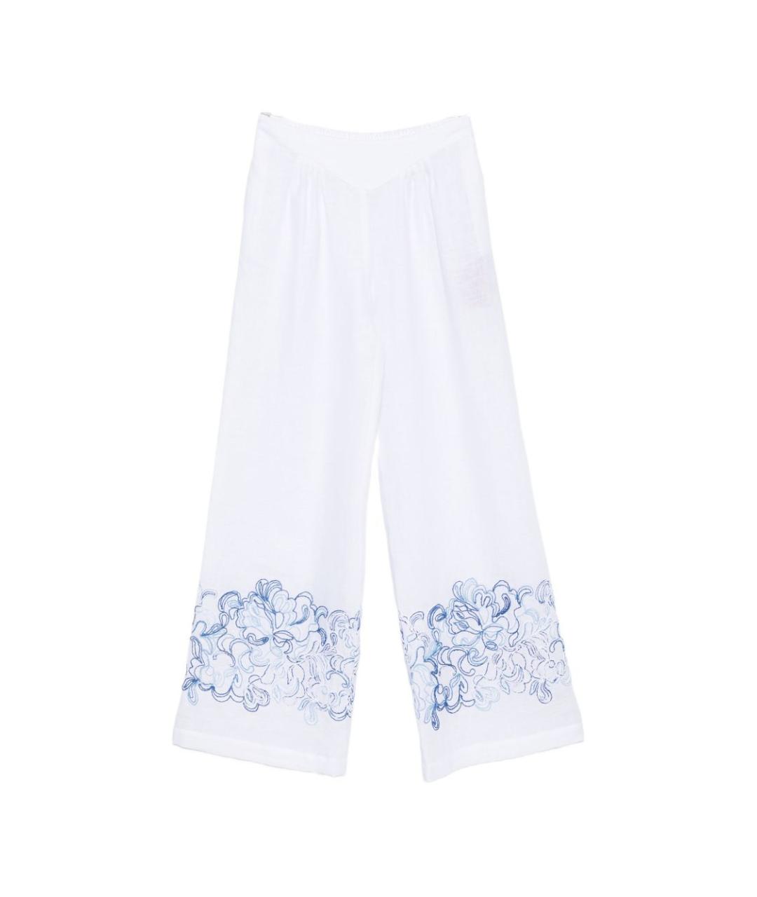 ERMANNO SCERVINO Белые льняные прямые брюки, фото 1