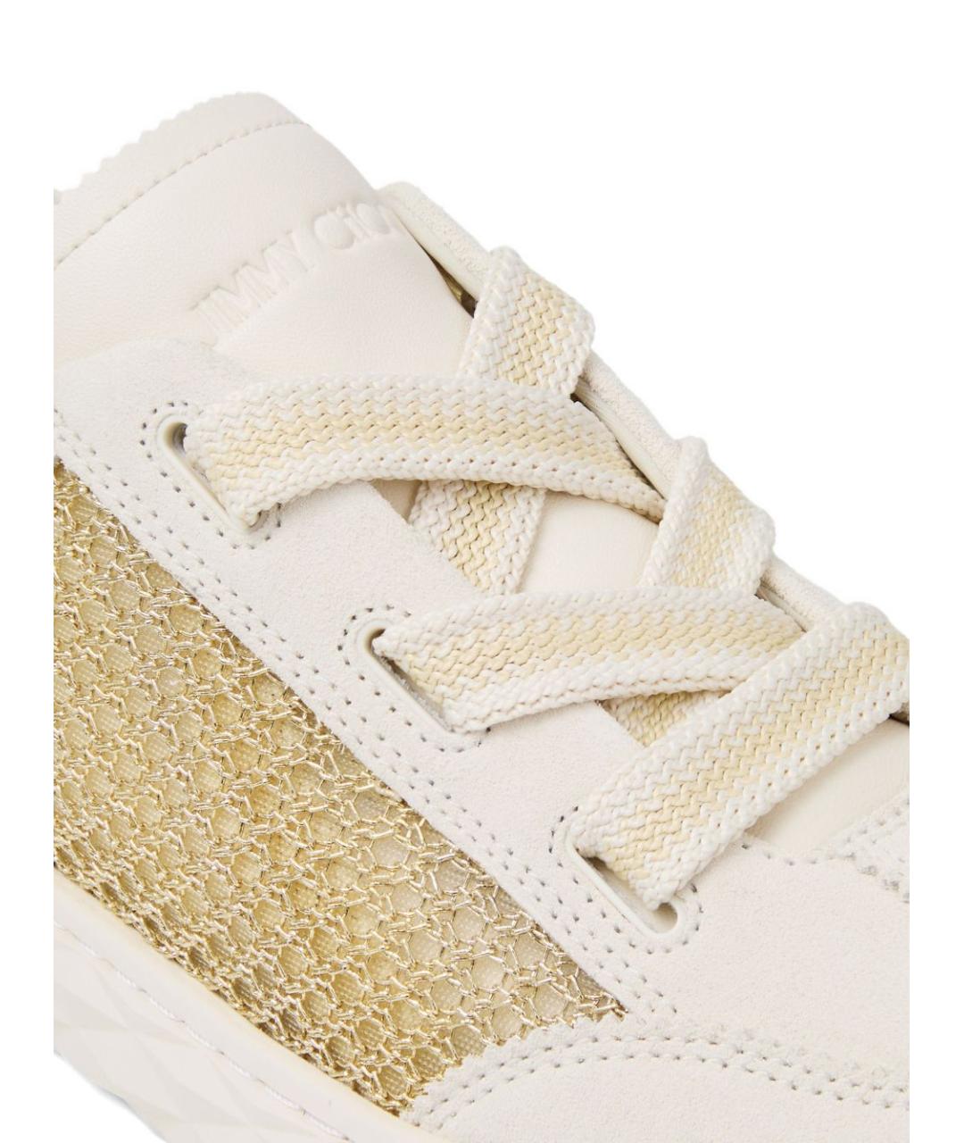 JIMMY CHOO Золотые замшевые кроссовки, фото 4