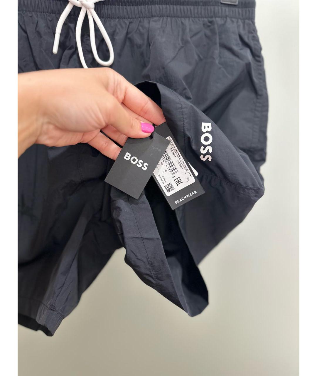 HUGO BOSS Черные полиэстеровые плавки, фото 6