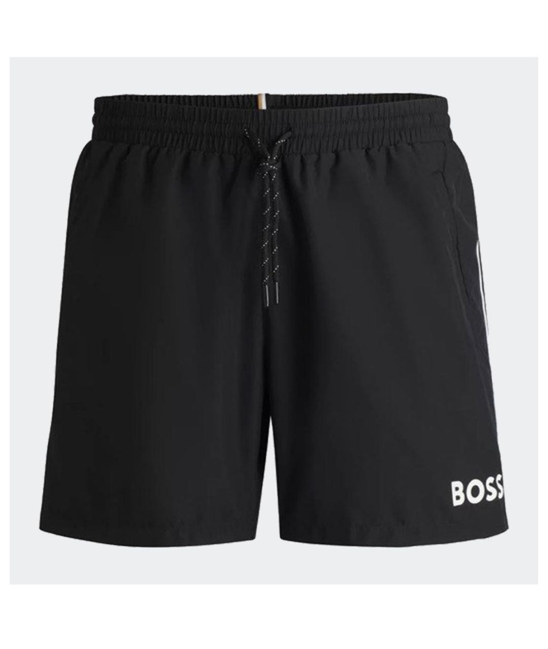 HUGO BOSS Черные полиэстеровые плавки, фото 1