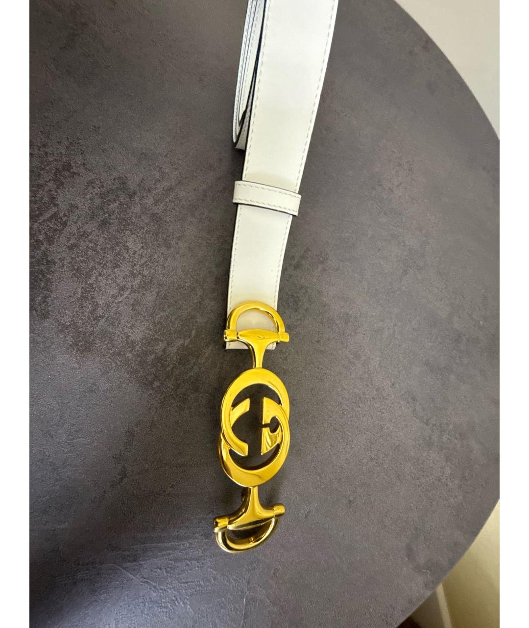 GUCCI Белый кожаный ремень, фото 2