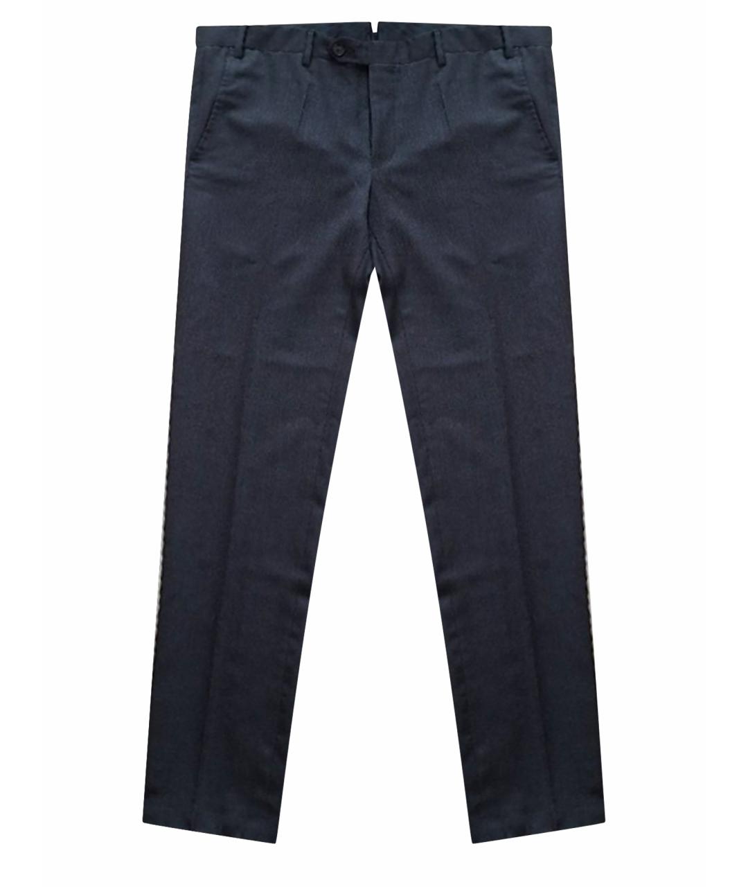 CORNELIANI Антрацитовые шерстяные классические брюки, фото 1