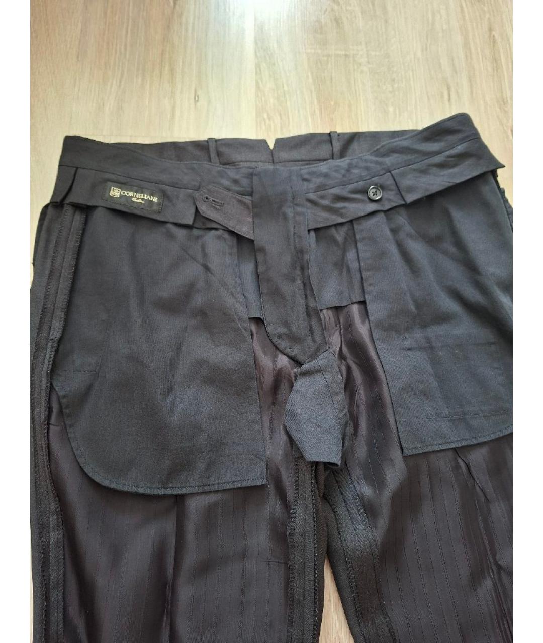 CORNELIANI Антрацитовые шерстяные классические брюки, фото 3