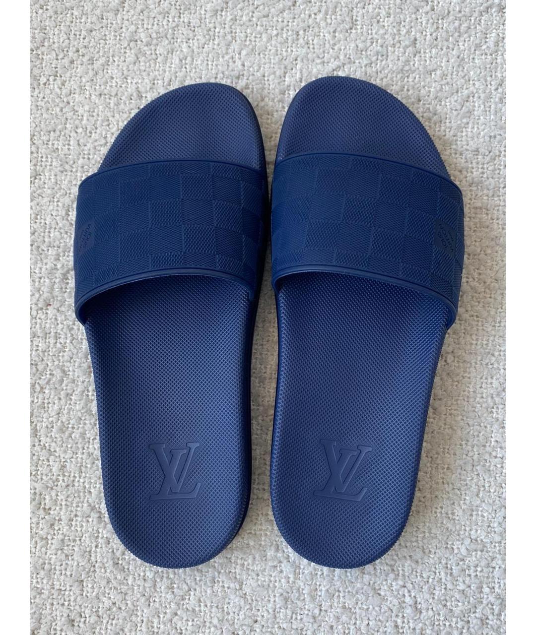LOUIS VUITTON Синие резиновые шлепанцы, фото 3