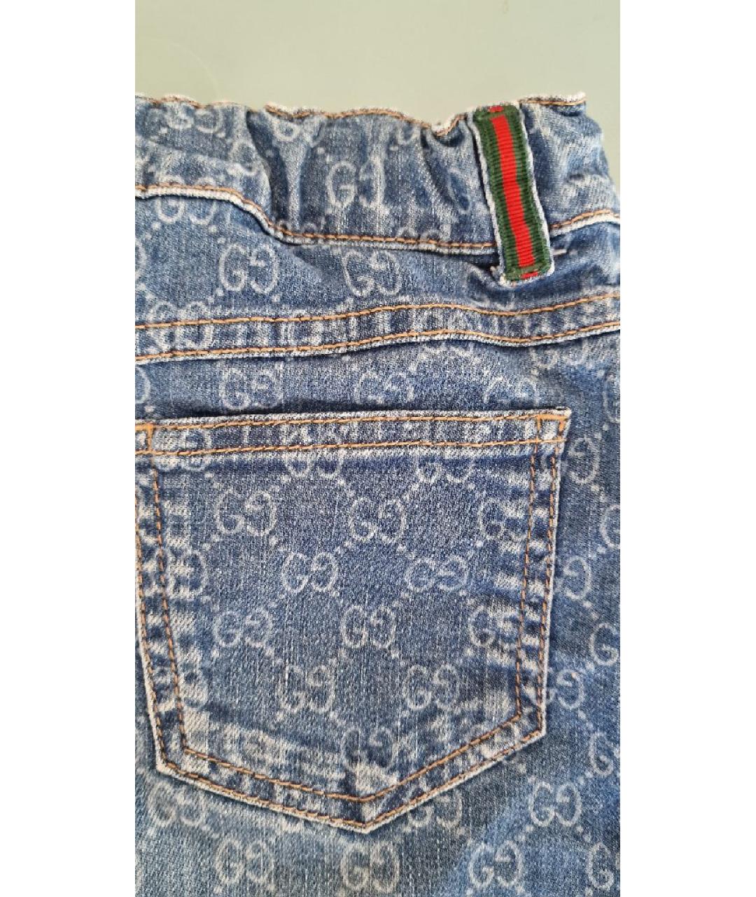 GUCCI Синяя хлопковая юбка, фото 3