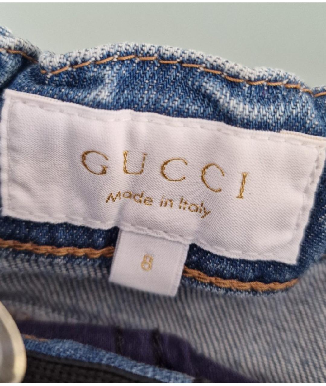 GUCCI Синяя хлопковая юбка, фото 4