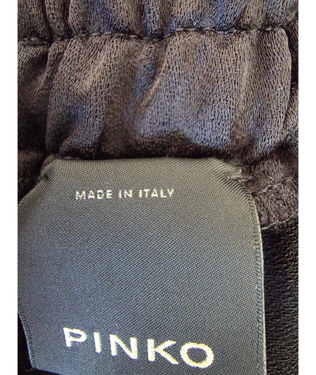 PINKO Черные полиэстеровые прямые брюки, фото 5