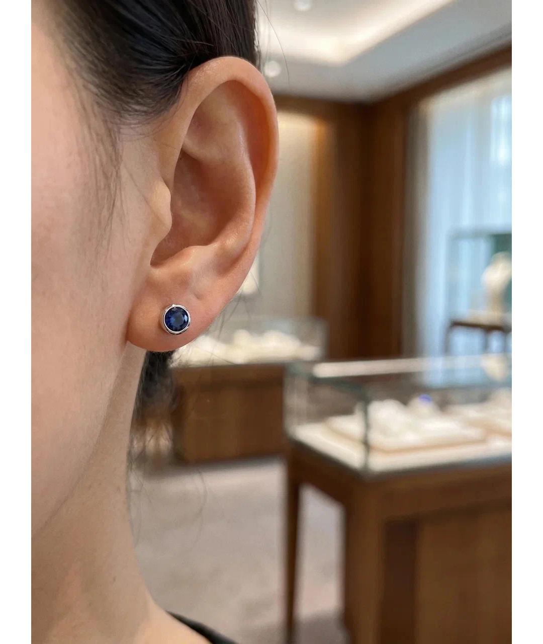 TIFFANY&CO Синие металлические серьги, фото 2