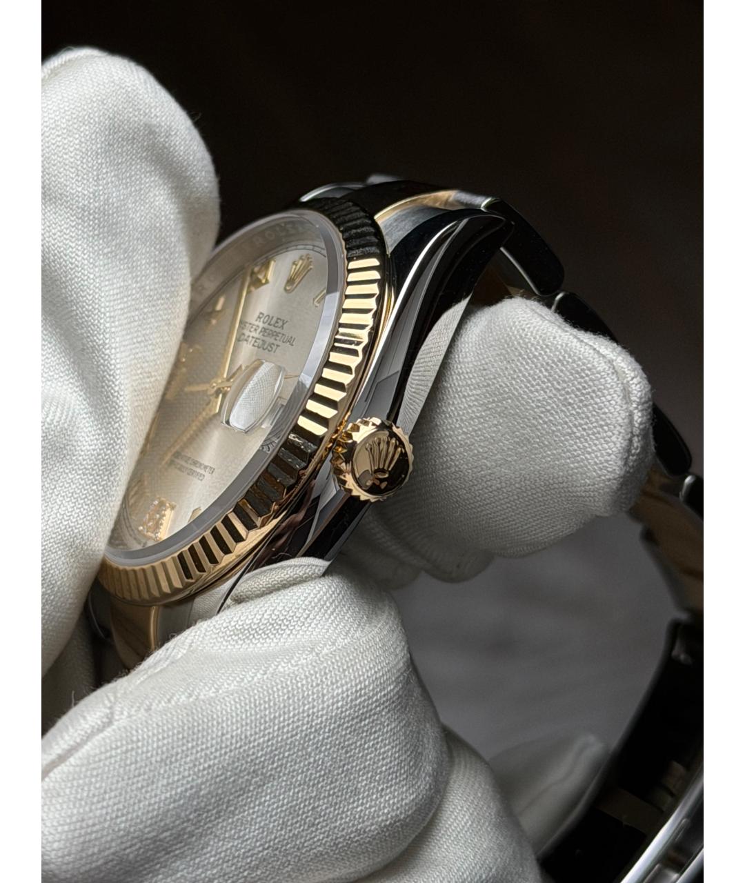 ROLEX Серебряные часы из желтого золота, фото 5