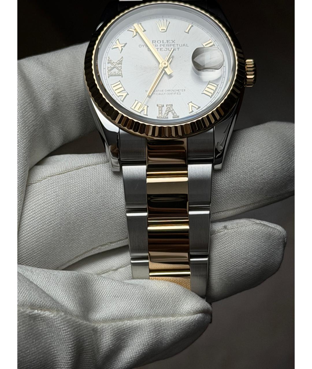 ROLEX Серебряные часы из желтого золота, фото 7