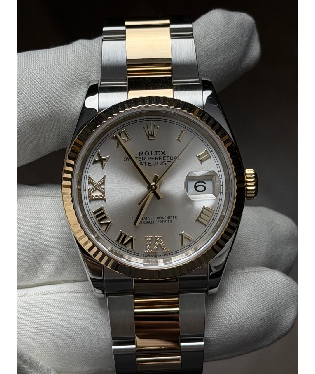 ROLEX Серебряные часы из желтого золота, фото 3