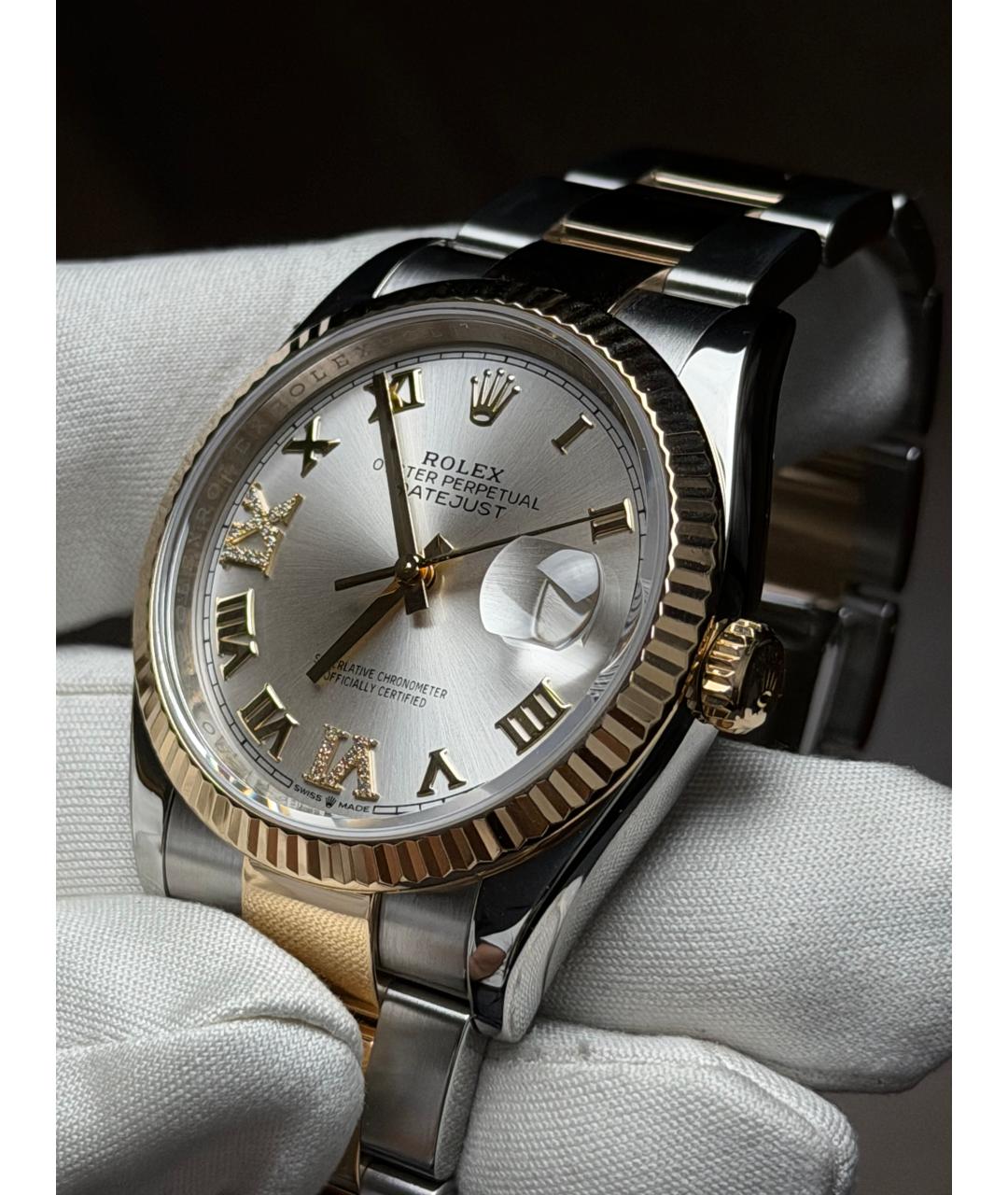 ROLEX Серебряные часы из желтого золота, фото 4