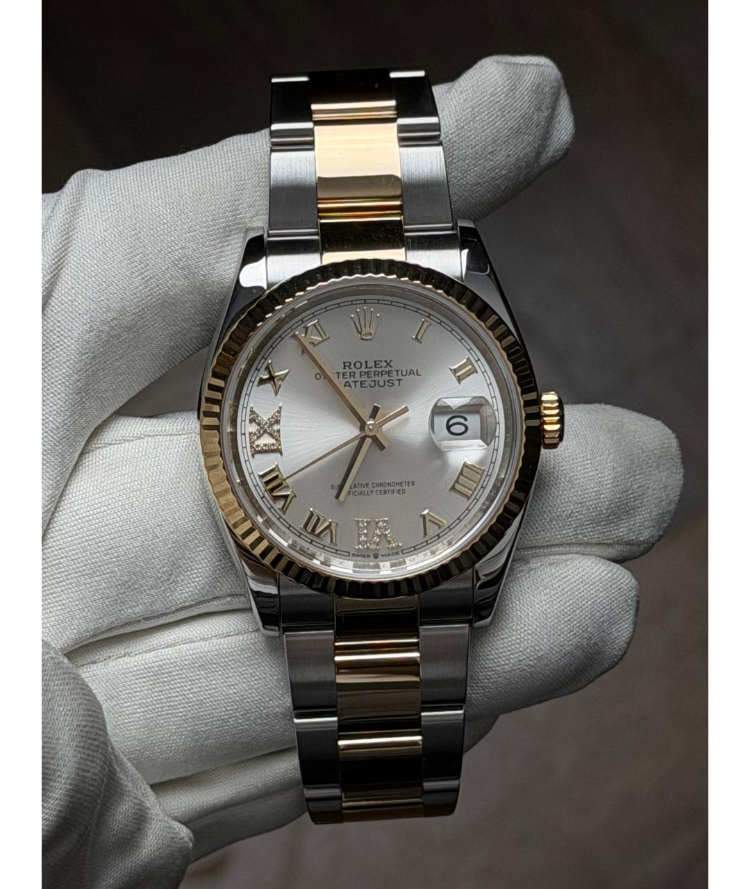 ROLEX Серебряные часы из желтого золота, фото 2