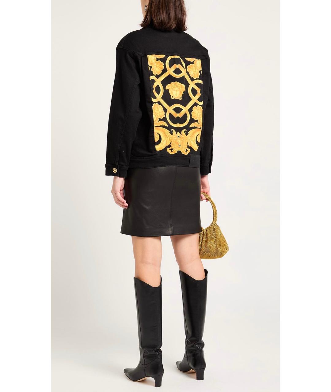 VERSACE Черная хлопко-эластановая куртка, фото 3