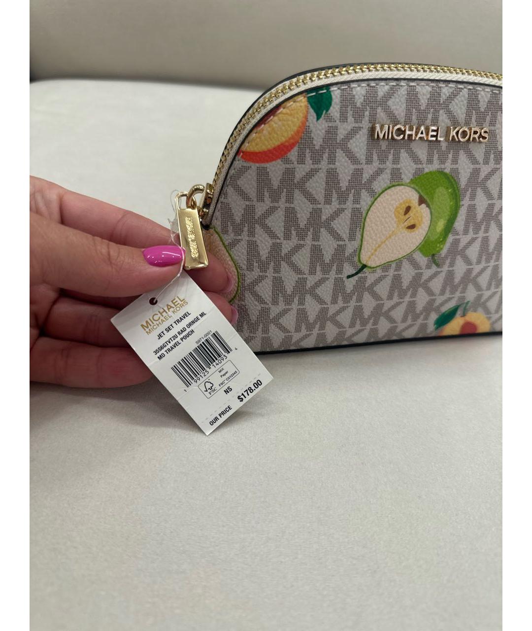 MICHAEL KORS Бежевая косметичка, фото 3