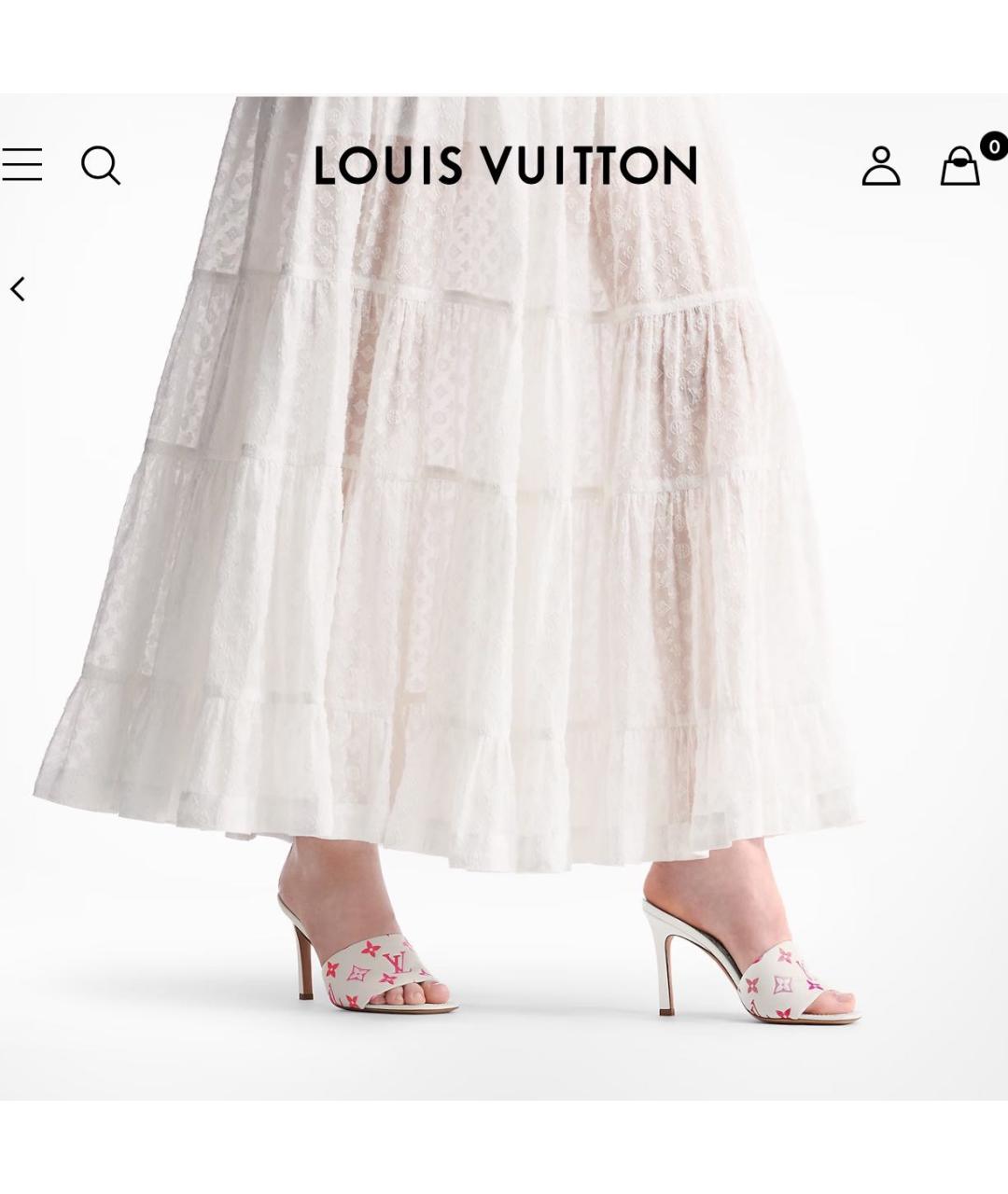 LOUIS VUITTON Белые кожаные мюли, фото 2