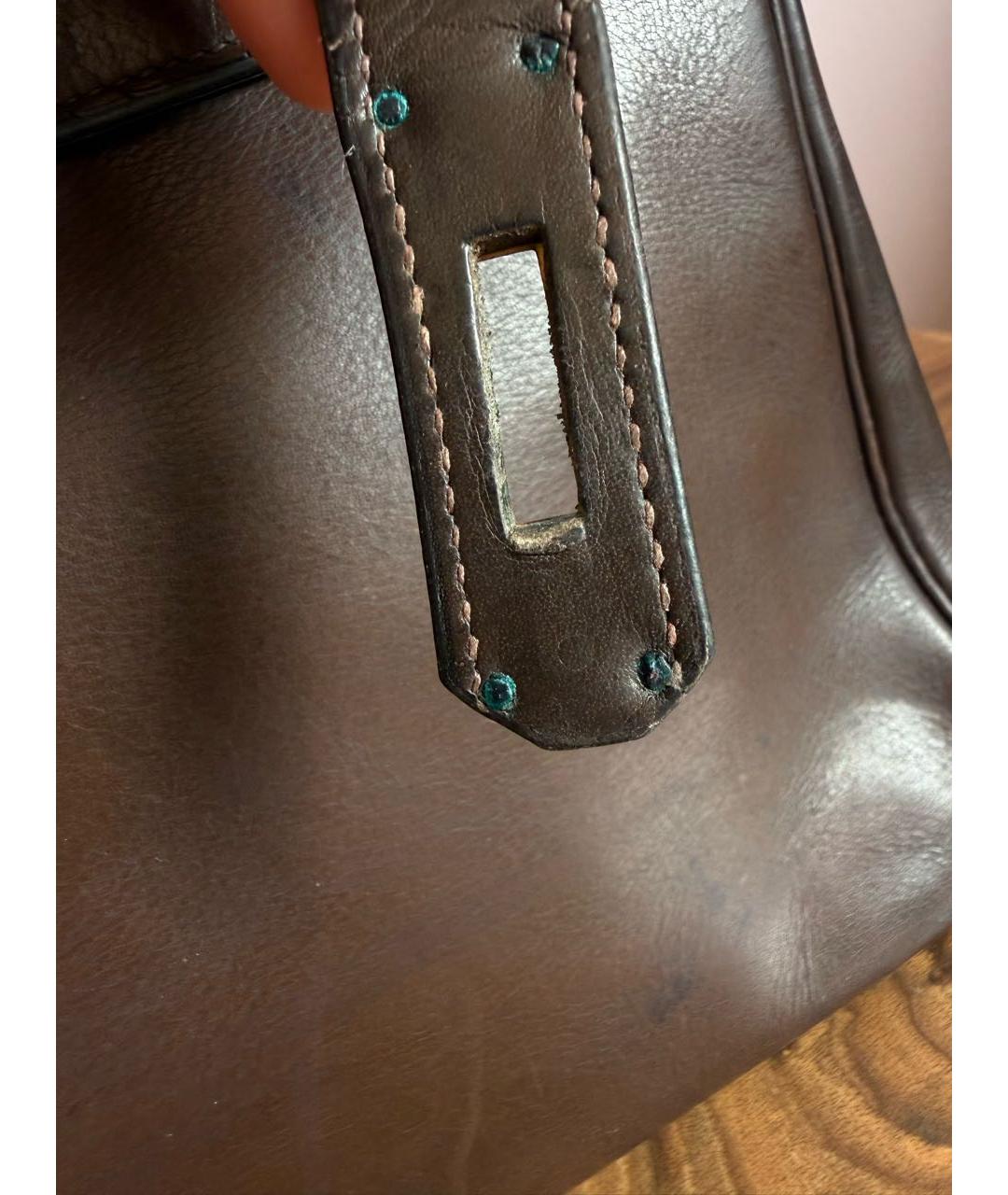 HERMES Коричневая кожаная сумка тоут, фото 4