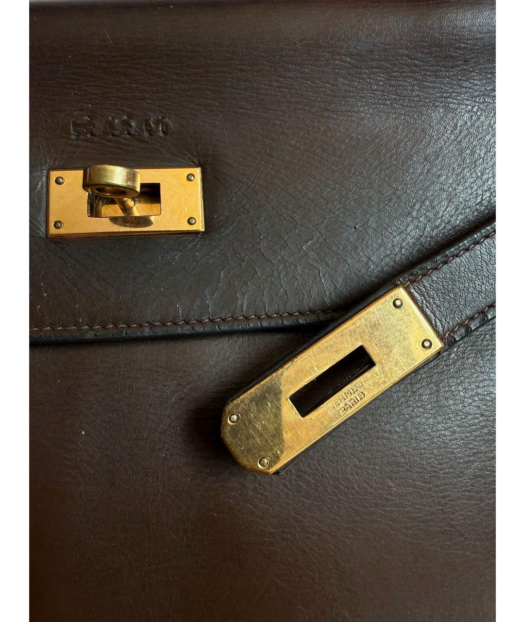 HERMES Коричневая кожаная сумка тоут, фото 3