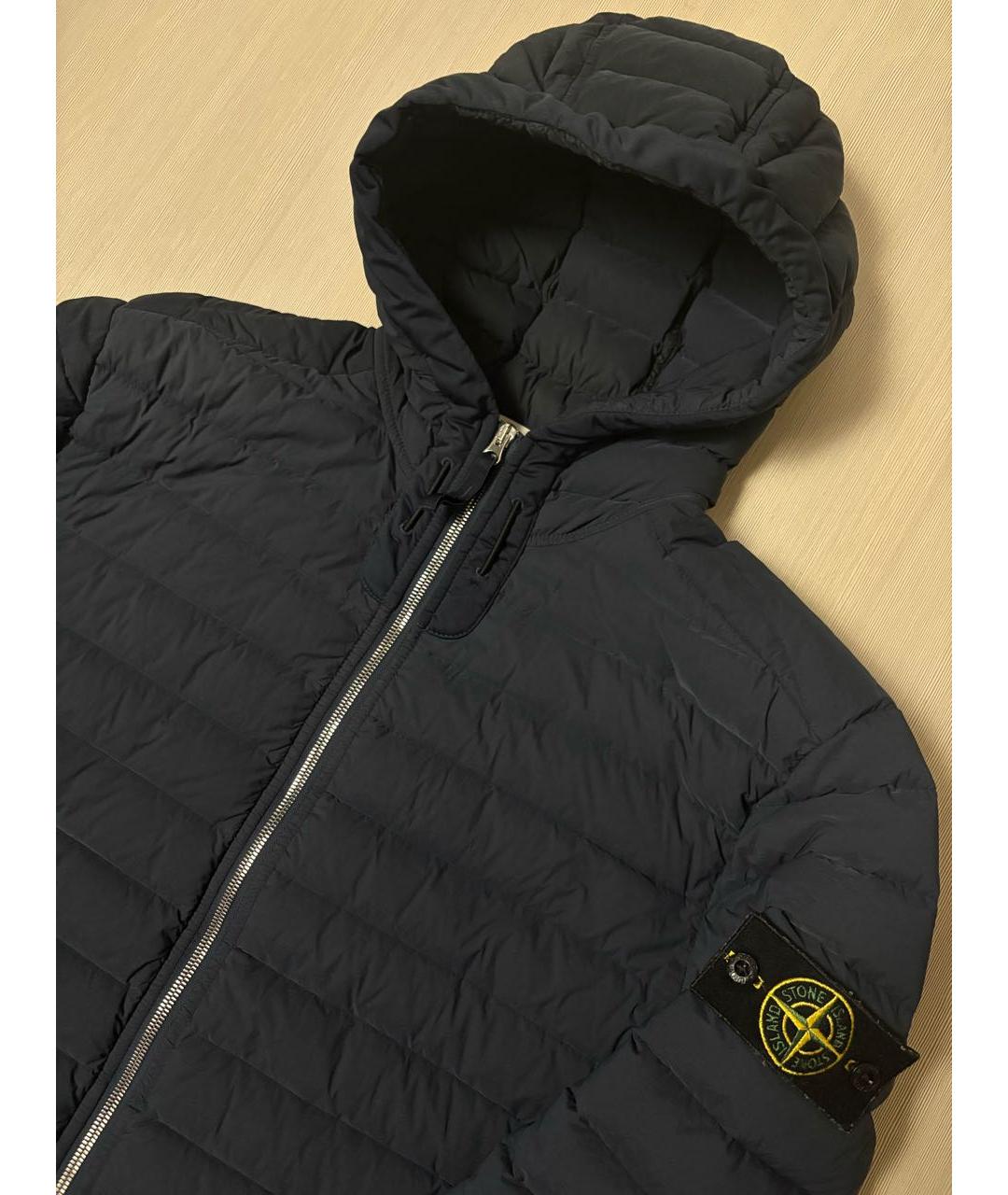 STONE ISLAND Темно-синий пуховик, фото 3