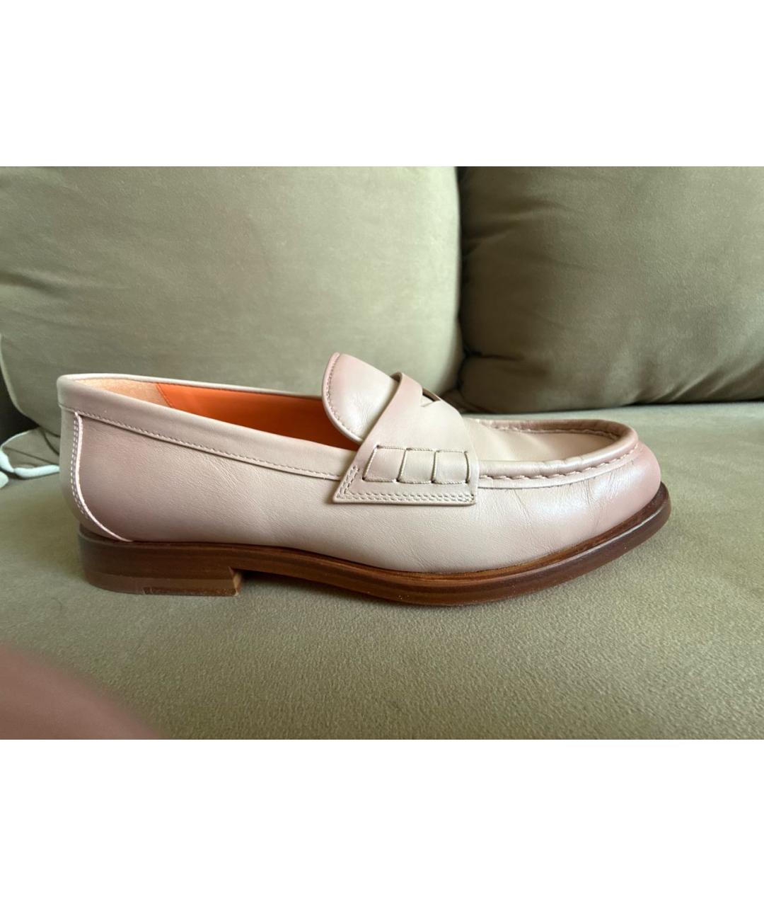 SANTONI Розовые кожаные лоферы, фото 6