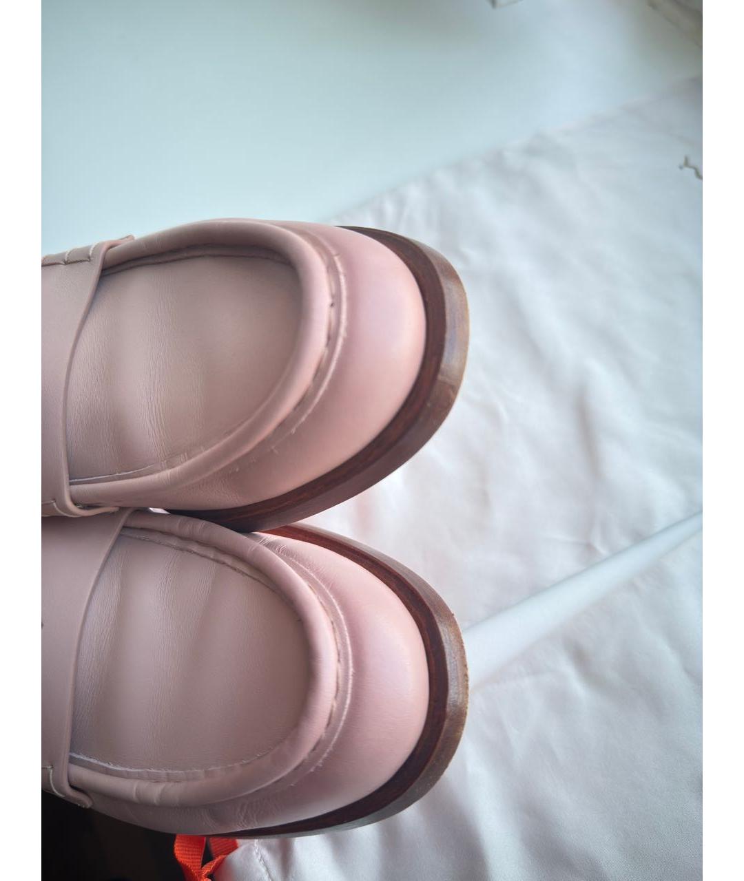 SANTONI Розовые кожаные лоферы, фото 5