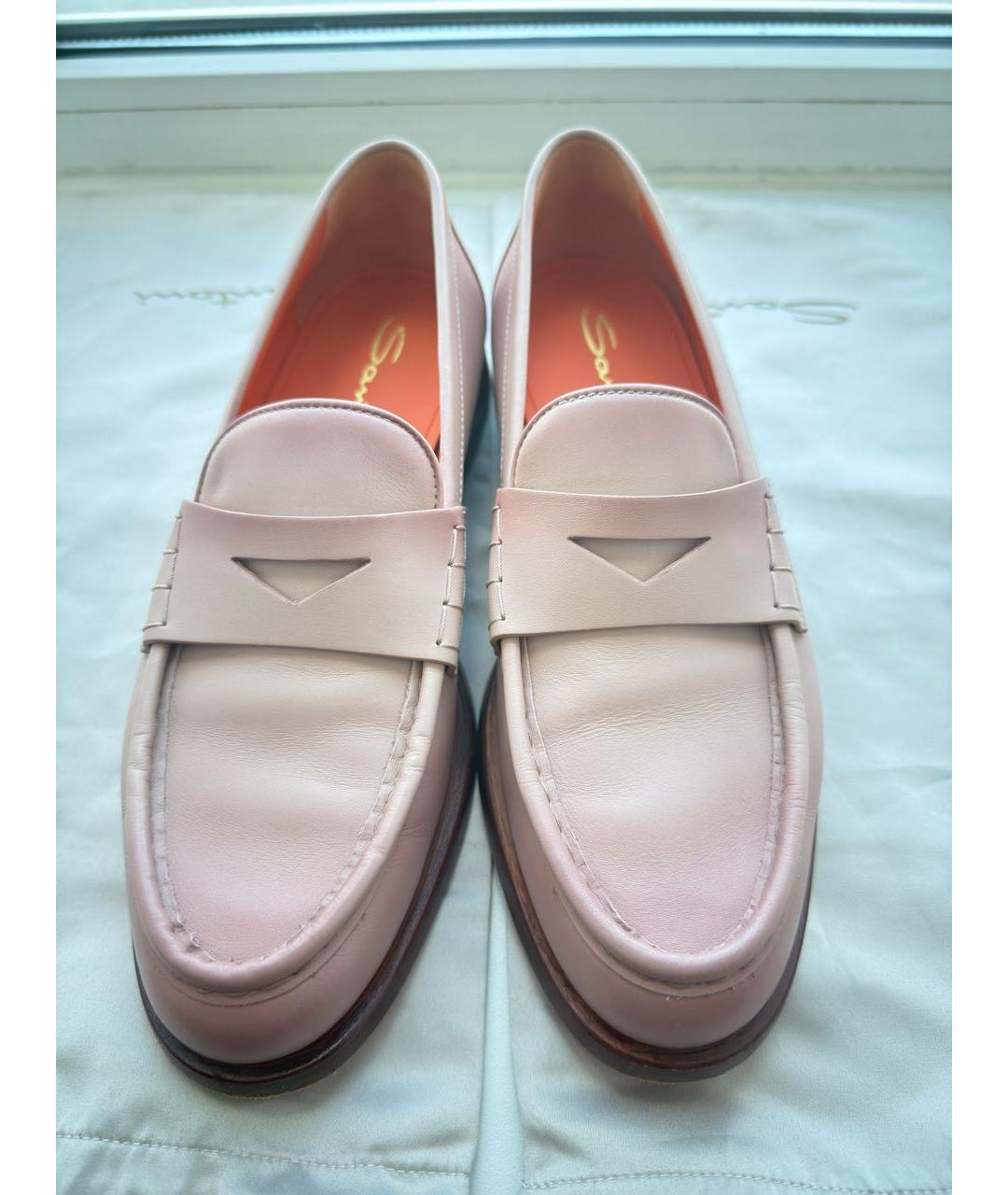 SANTONI Розовые кожаные лоферы, фото 2