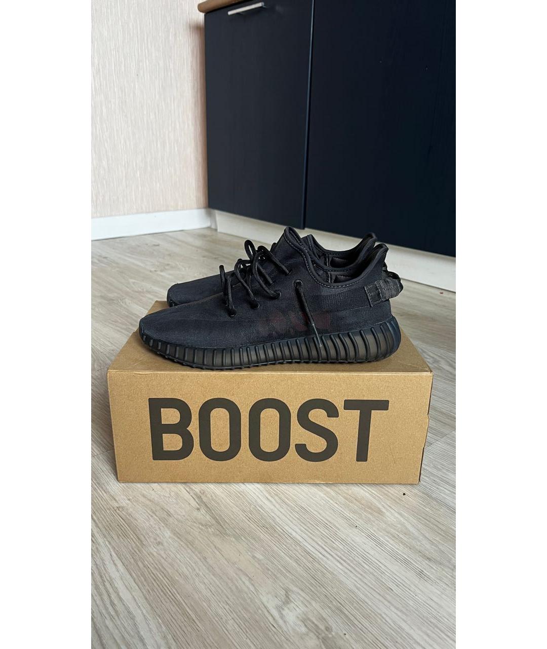 ADIDAS YEEZY Черные текстильные низкие кроссовки / кеды, фото 5