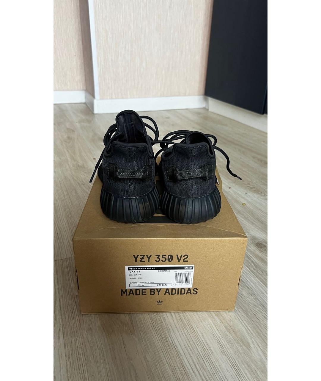 ADIDAS YEEZY Черные текстильные низкие кроссовки / кеды, фото 4