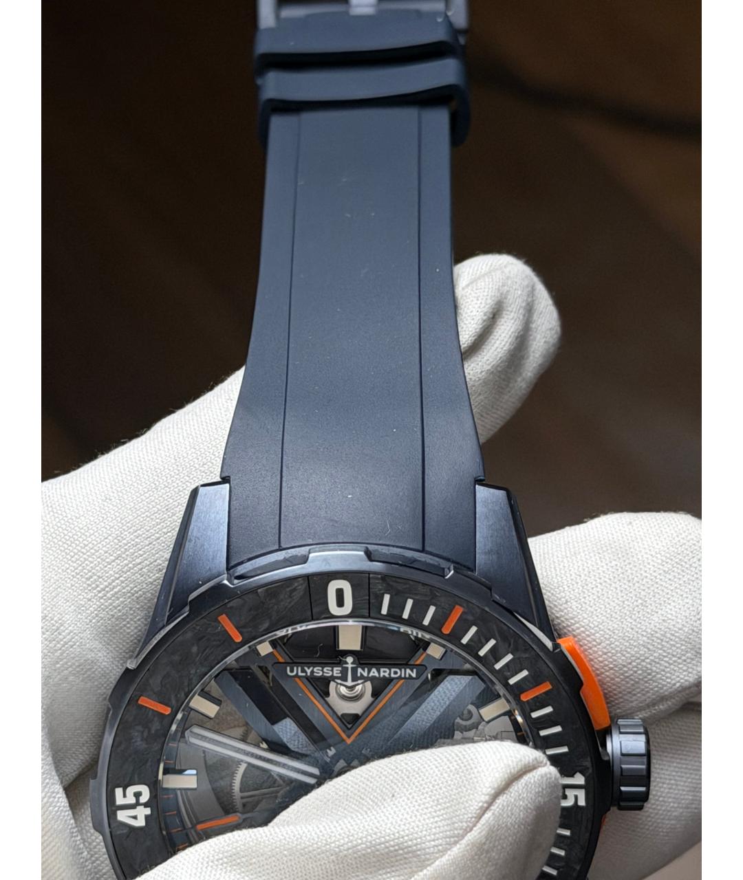 Ulysse Nardin Темно-синие титановые часы, фото 7