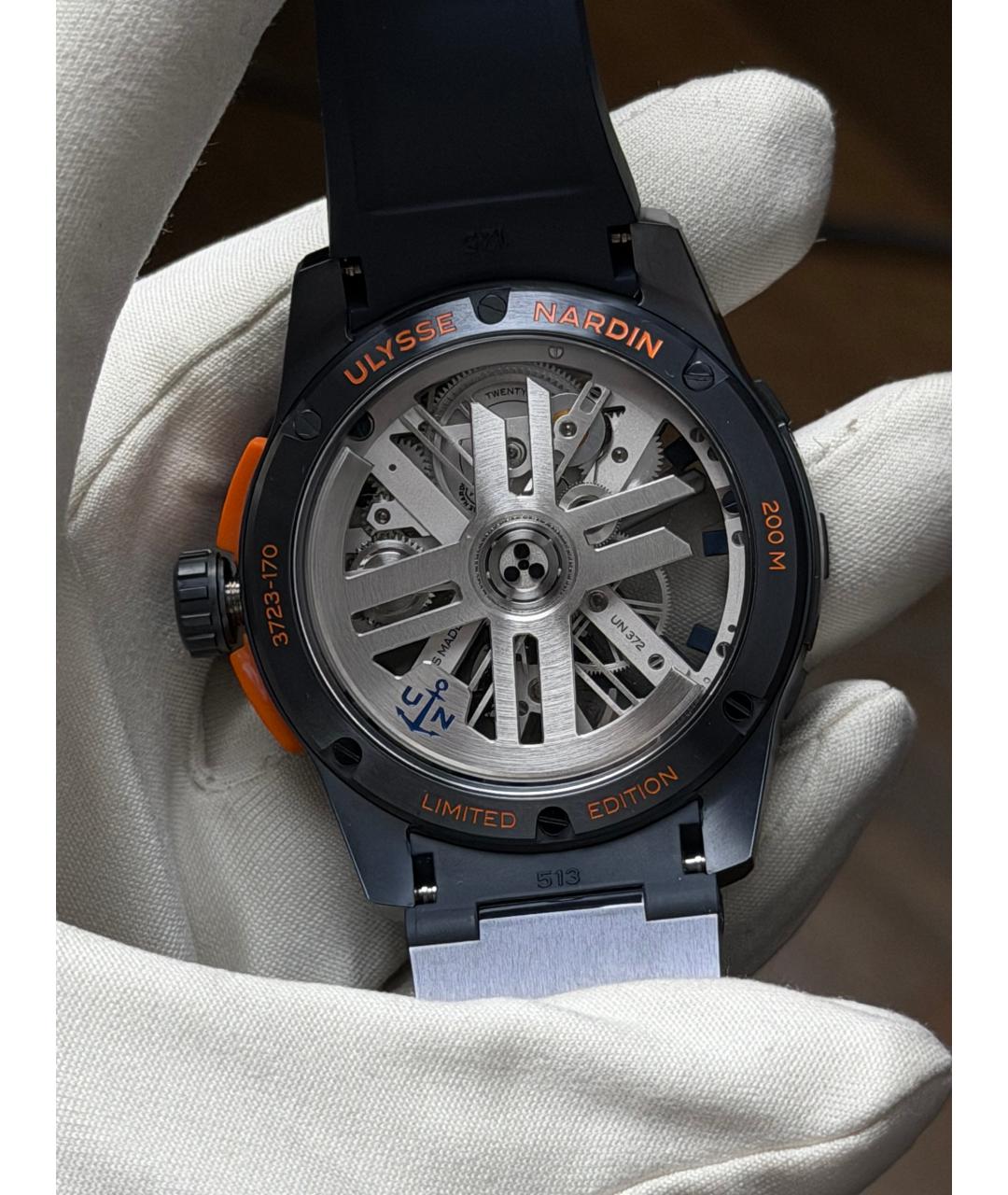 Ulysse Nardin Темно-синие титановые часы, фото 8