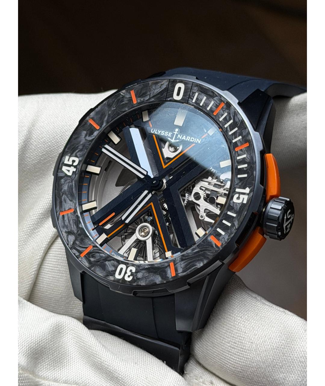 Ulysse Nardin Темно-синие титановые часы, фото 3